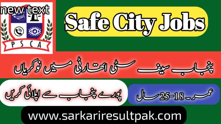 Safe City Jobs 2025 – Latest Government Jobs